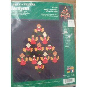 Janlynn 28-50 Christmas Kit Felt Banner  Angel Tree Banner Vintage Unopened